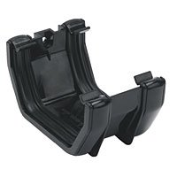 Black Square Line Gutter Union Joint 112mm