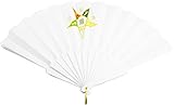 Eastern Star Retractable Accordion Style Hand Fan [White - 9