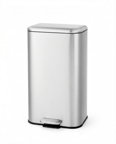 MilleLoom 8 Gallon / 30L Kitchen Trash Can, Stainless Steel Garbage Can with Re…