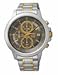 Seiko Chronograph Two Tone Stainless Steel Grey Dial Men's Watch SKS449