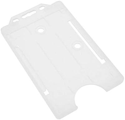 Open Faced Rigid ID Card Badge Holders - Vertical/Portrait - Pack of 100 (Clear)