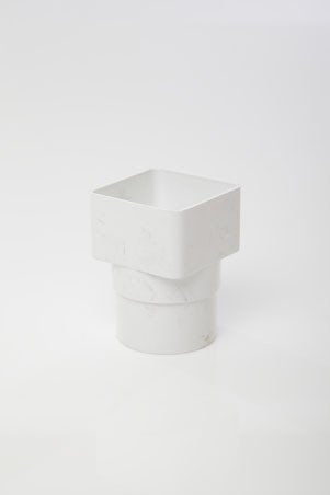 POLYPIPE RS231 White Pipe Adaptor Square to Round for 65mm downpipe guttering System