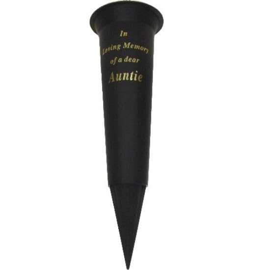 Special Graveside Memorial Grave Spiked Flower Vase In Loving Memory Special Memorial Vase for Graves - Plastic Cemetery Flower Holder with Spike, (2, Auntie)