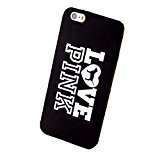 iPhone 6 Plus Case,iPhone 6S Plus Case,Hanjiekj fashionable Victoria's Secret love peach Cover Design Silicone Case for Apple iPhone 6 Plus/6S Plus 5.5 inch - Black