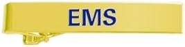 EMS TIE BAR MALE - ENAMELED & PLATED Gold Plating, Size 2x5/16" - Emergency Medical Service, E.M.T. EMS Paramedic Nurse Uniform - Exclusively Sold by UNIFORM WORLD