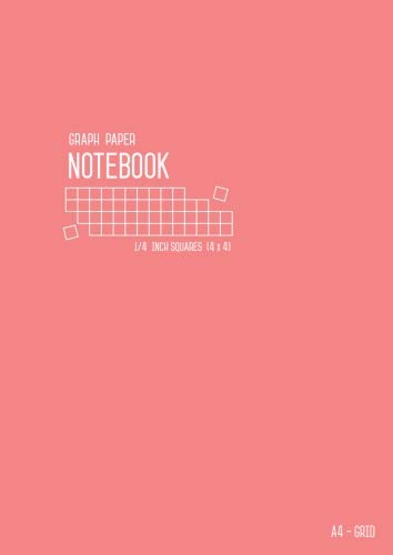 Graph Paper Notebook A4 1/4 Inch Squares: Baby Pink, Large, Smart Design, 4 Grids per Inch - 4x4, Numbered Pages, Composition Book Quad Ruled for Math and Science (Graph Journals)