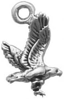 Eagle Bird Charm .925 Sterling Silver Perfect for Custom Bracelets, Anklets, Necklaces, Pendants, Earrings, and Rings. Also see matching earrings SKU# B00H5XOUWY. May also be interested in SKU# B008C4CUQS