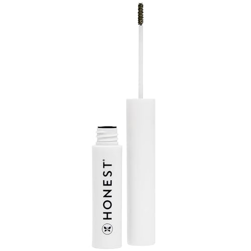 Honest Beauty Honestly Healthy Brow Gel for Fuller Looking Brows | Strengthens + Adds Volume | Castor Oil + Red Clover Extract | EWG Verified, Vegan, Cruelty Free | Soft Black, 0.05 fl oz