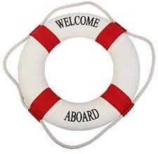 Beachcombers International 14" Welcome Aboard Life Ring -- Wall Hanging