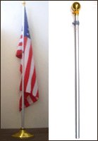 8 Foot Aluminum Silver Pole with (Ball)