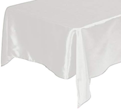 Tektrum 72 X 72 inch 72"X72" Square Silky Satin Tablecloth - Premium Fabric - for Wedding Party Banquet Events Restaurant Kitchen Dining Decoration - White Color