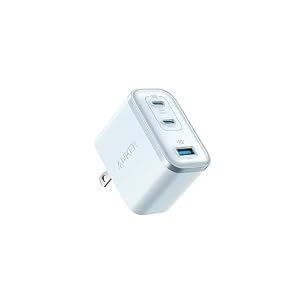 Anker Nano Charger (70W 3 Ports) ブルー 充電器 / 70W / Type-C 【PD対応/PSE技術基準適合/折りたたみ式プラグ】