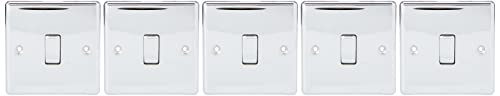 BG-Nexus-Metall-Lichtschalter, 10 A, poliertes Chrom, 5 Stück