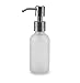 4-Ounce White Frosted Glass Pump Bottles with Stainless Steel Pumps (4-Pack); Boston Round Bottles Lotion and Soap Dispensers for Aromatherapy, Personal Care, and Household Use