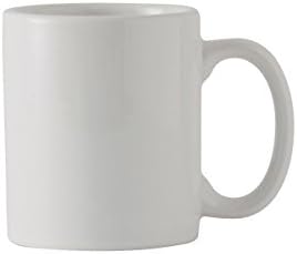 Tuxton China BWM-1202 Mug, 12 oz., 3-1/4" Diameter x 3-7/8"H, C-Handle, Microwave and Dishwasher Safe, Oven Proof, Fully Vitrified, Ceramic, DuraTux, White, Pack of 24