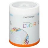 Memorex DVD-R 16x 4.7GB 100 Pack Spindle White Inkjet Printable