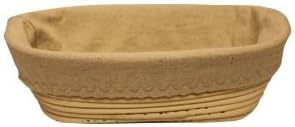 9 Inch Oval Banneton Proofing Bread Basket, Cotton Liner, Instruction Card