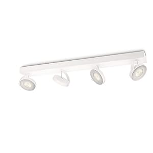 Philips Clockwork opbouwspot 4-lichts – Wit – Dimbaar – Draaibare spots – Geïntegreerde LED-lampen – Hoge lichtopbrengst