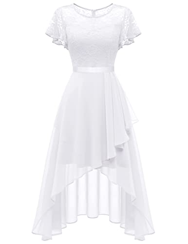 Wedtrend White Graduation Dresses, Flutter Sleeve