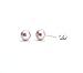HinsonGayle Handpicked 7.5-8mm Pink Button Freshwater Cultured Pearl Stud Earrings (Silver)