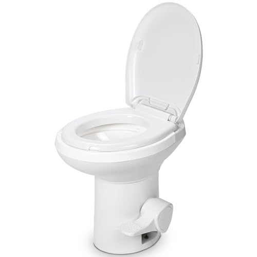 YITAMOTOR RV Toilet, Gravity Flush Toilet with Foot Pedal Flush, High Low Profi…