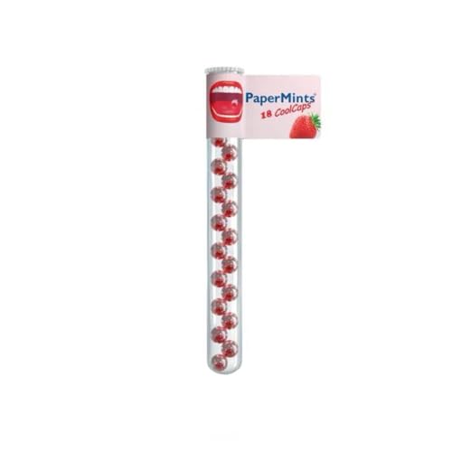 PaperMints Strawberry Fresh Breath 18 Cool Caps, 1 Tube