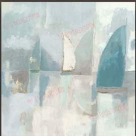 Windy Hill Collection 30" x 30" Abstract Sailboats Print Picture Painting Canvas Wall Art WA9-MW135-A