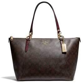 Amazon コーチ Coach バッグ トートバッグ F Imn2r ブラウン ブラック マルチ シグネチャー レザー バッグ レディース サイズ収納可能 アウトレット品 ブランド Coach コーチ トートバッグ
