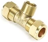 22 mm x 3/4" x 22 mm Compression Fitting For Copper Pipe, Tee Male