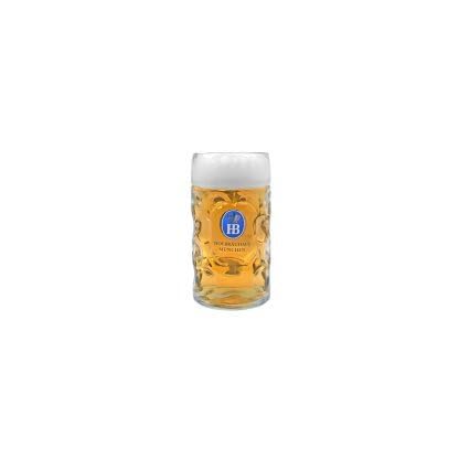 1 Liter Hb Hofbrauhaus Munchen Dimpled Glass Beer Stein German