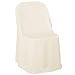 Lann's Linens 10 pcs Ivory Polyester Folding Chair Covers for Wedding, Party, and Banquet - Elegant Cloth Slipcovers