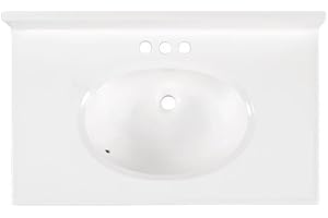 Arstar Cultured Marble Vanity Top 31 in. W X 19 in. D White