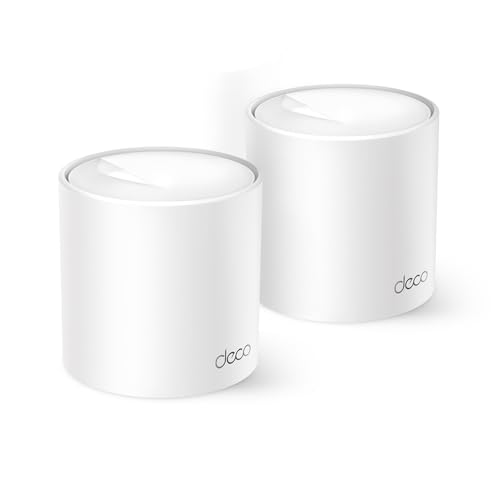 Deco X1500 Mesh WLAN Set (2 Pack), Wi-Fi 6 AX1500 Dual Band Router & Repeater, 2X Gigabit Ports für Jede Einheit, empfohlen für Häuser mit 3-4 Schlafzimmern, Umfassender Jugendschutz, WPA3
