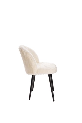 Elle Decor CHR10016A Elle Décor Cami Chair, Vanity, Cream Faux Fur - Thumbnail 3