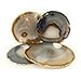 Natural Agate Coaster Cup Mat Brown Colour 3.5 Inches - 4 Inches Coasterstone Crystal Gemstone Slices Beverage Coasters for Drinks Gift Set of 4 with Feet
