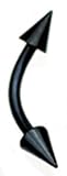 16g Black Titanium Anodized Over Surgical Steel Curved Barbell Eyebrow Ring Body Jewelry Piercing 16 Gauge 3/8