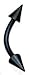 16g Black Titanium Anodized Over Surgical Steel Curved Barbell Eyebrow Ring Body Jewelry Piercing 16 Gauge 3/8