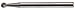 Forney 60135 Tungsten Carbide Burr with 1/8-Inch Shank, Ball Shaped, 1/8-Inch,Dark Grey