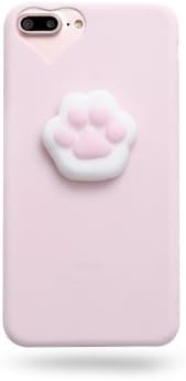 AliPlus iPhone 7 Plus Case, Squishy Cat Claw 3D Soft Cute Silicone TPU Protective Phone Case for Apple iPhone 7 Plus 5.5 inch Pink