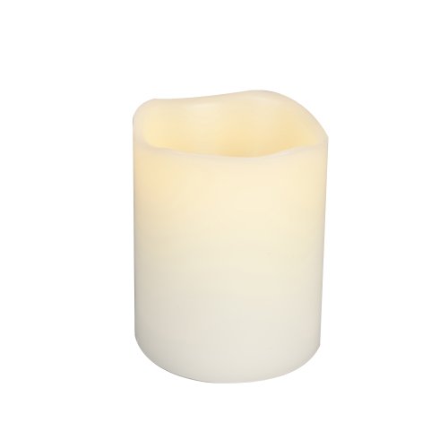 Everlasting Glow LED Wax Melted Edge Candle, Bisque Color, 3