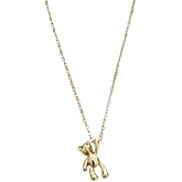 Gold Teddy Bear Charm Necklace Simple Chain 18K Girls Cute Bears Pendant Stuffed Animal Jewelry