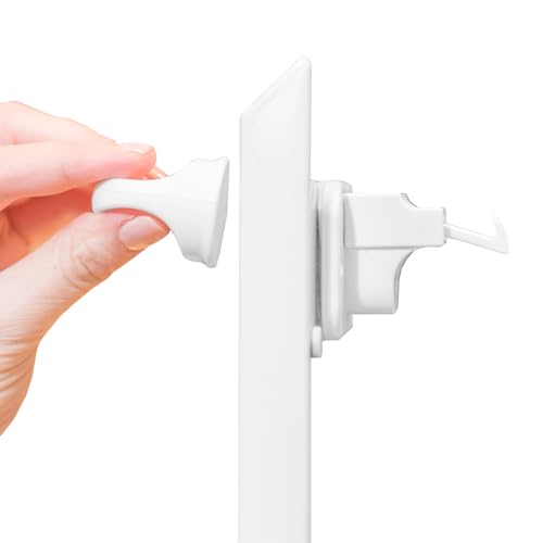 Qdos Safety Adhesive Magnet Lock | White | Perfect Installation the FIRST time - No Removing Drawers! No Drilling! No Tools Required! Only for Standard Framed Cabinets | 4 Locks + 1 Key