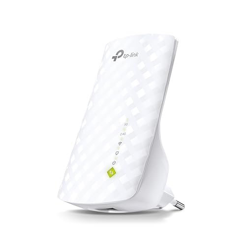 RE200 AC750 - Repetidor de Red WiFi Extensor Amplificador de Cobertura con Enchufe(Puerto Ethernet, 10/100 mbps, Banda Dual, 300Mbps, 2.4 GHz, 433 Mbps 5GHz), Blanco