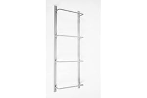 Window Well Supply Bolt On Egress Basement Ladder - Steel Egress Window Well Ladder, Permanent Heavy-Duty Egress Window Ladder, Fits All Basement Windows, Safe & Easy Escape (Gray, 3-Rung)