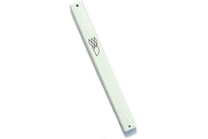 Peer Hastam White Aluminum Weather-Proof Classic Mezuzah Case - 5.0 inches (for 4.0 Inches Scroll)
