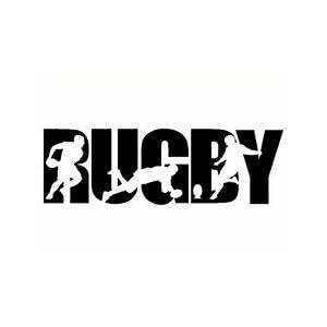 Chase Grace Studio Rugby Sports Vinyl Decal Sticker|Black|Cars Trucks Vans SUV Laptops Wall Art|7.25″ X 2.5″|CGS330