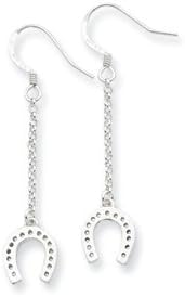 Earrings - Sterling Silver Horse Shoe Dangle Earrings