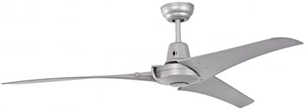 Industrial Ceiling Fan Vourdries Silver with Wall Control 56” 142cm without Light