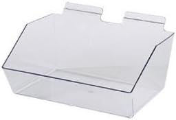 Easy Install Plastic Slatwall Dump Bin 12"W x 9½"L x 5½"D &amp; 1-1/2" OC Wire Grid