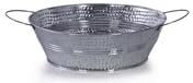 Rass Hammered Metal Round Tub Planters (4 Pc Pk - Polish Finish, 12.25"Dx3.75"H)#14561